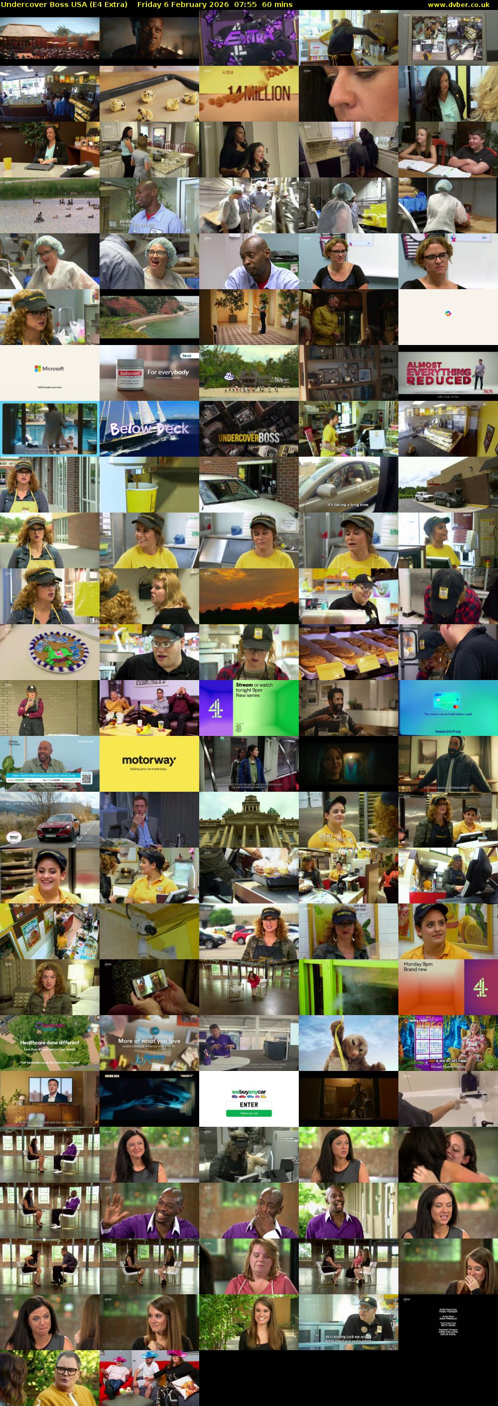 Undercover Boss USA (E4 Extra) Friday 6 February 2026 07:55 - 08:55