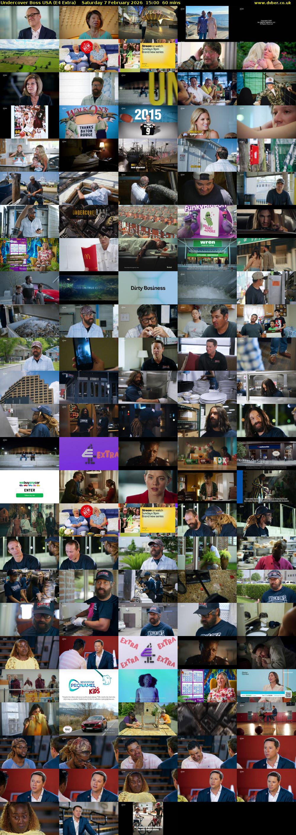 Undercover Boss USA (E4 Extra) Saturday 7 February 2026 15:00 - 16:00