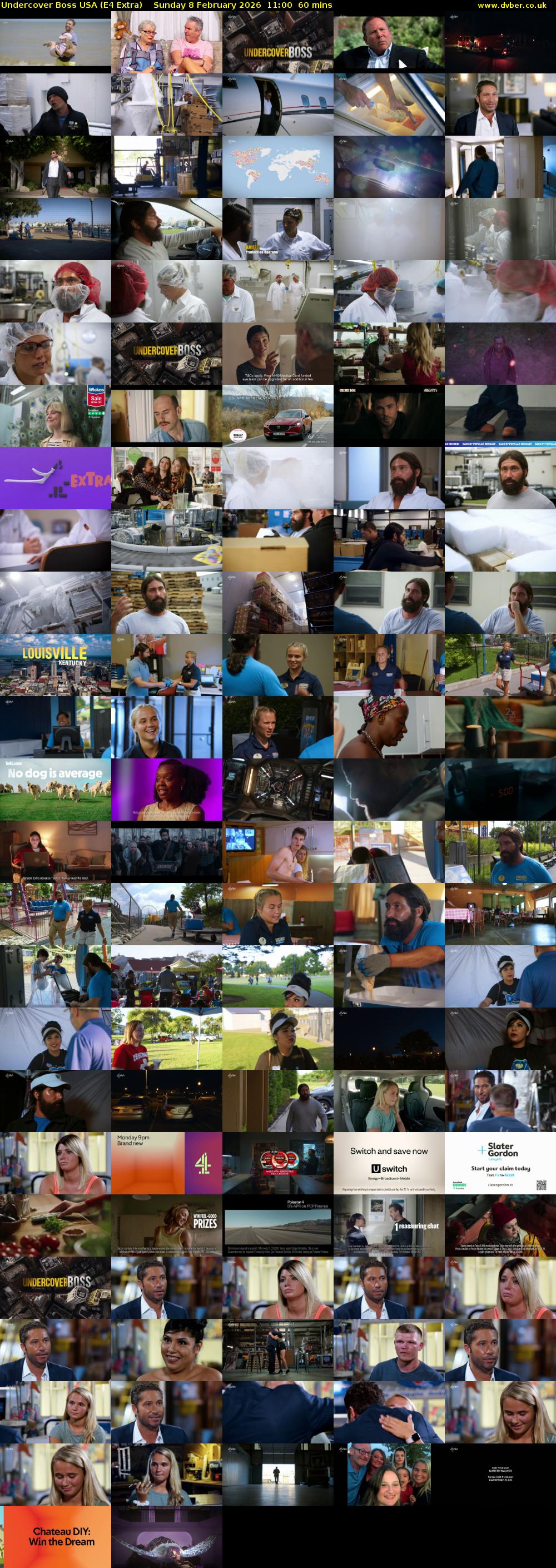 Undercover Boss USA (E4 Extra) Sunday 8 February 2026 11:00 - 12:00