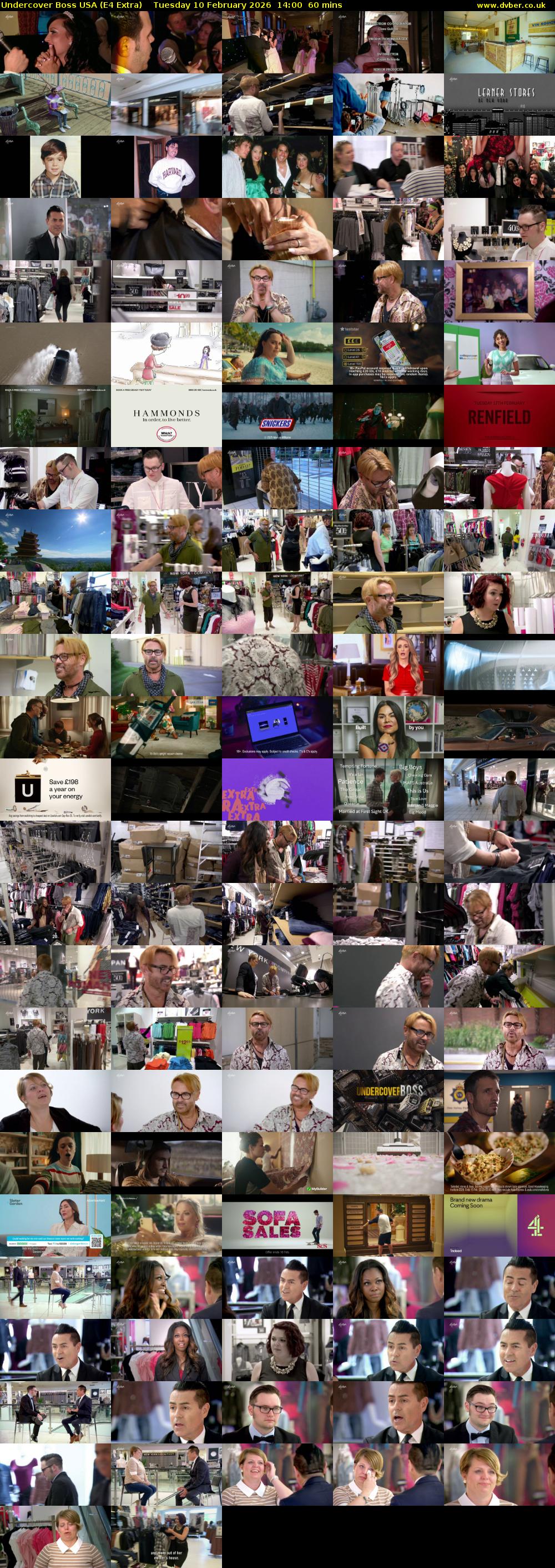 Undercover Boss USA (E4 Extra) Tuesday 10 February 2026 14:00 - 15:00