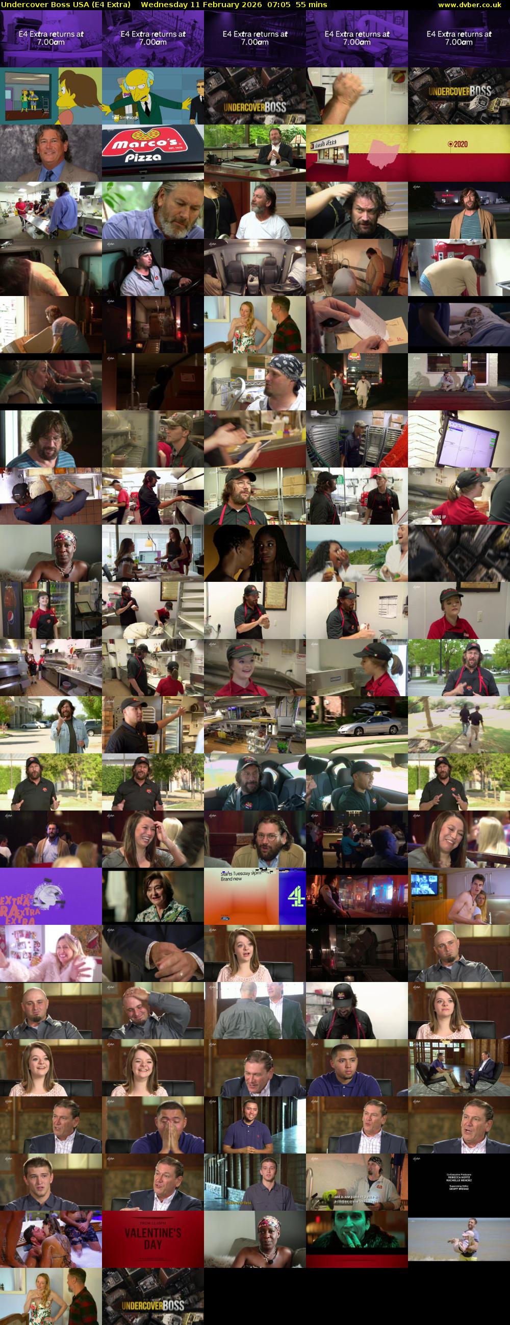 Undercover Boss USA (E4 Extra) Wednesday 11 February 2026 07:05 - 08:00