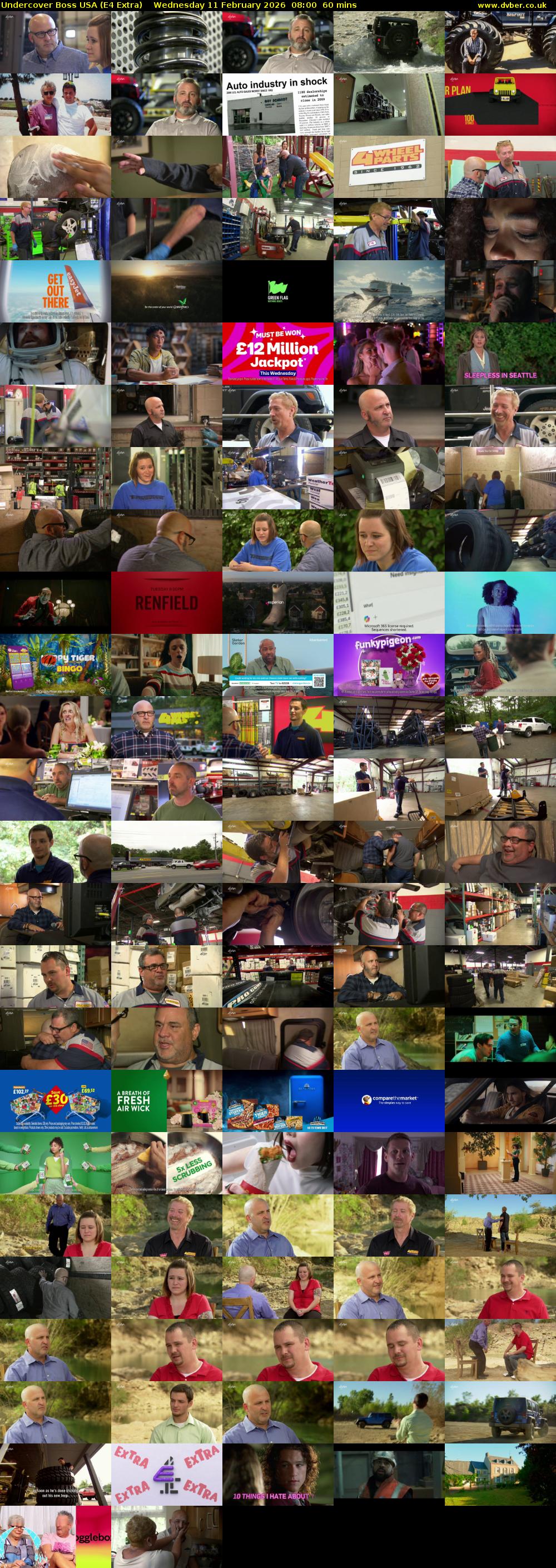 Undercover Boss USA (E4 Extra) Wednesday 11 February 2026 08:00 - 09:00