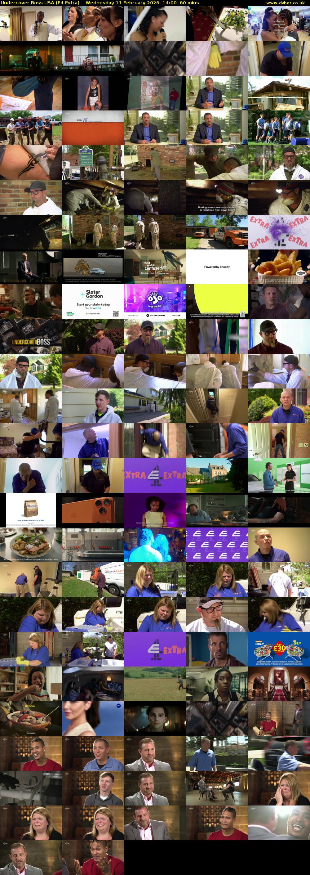 Undercover Boss USA (E4 Extra) Wednesday 11 February 2026 14:00 - 15:00