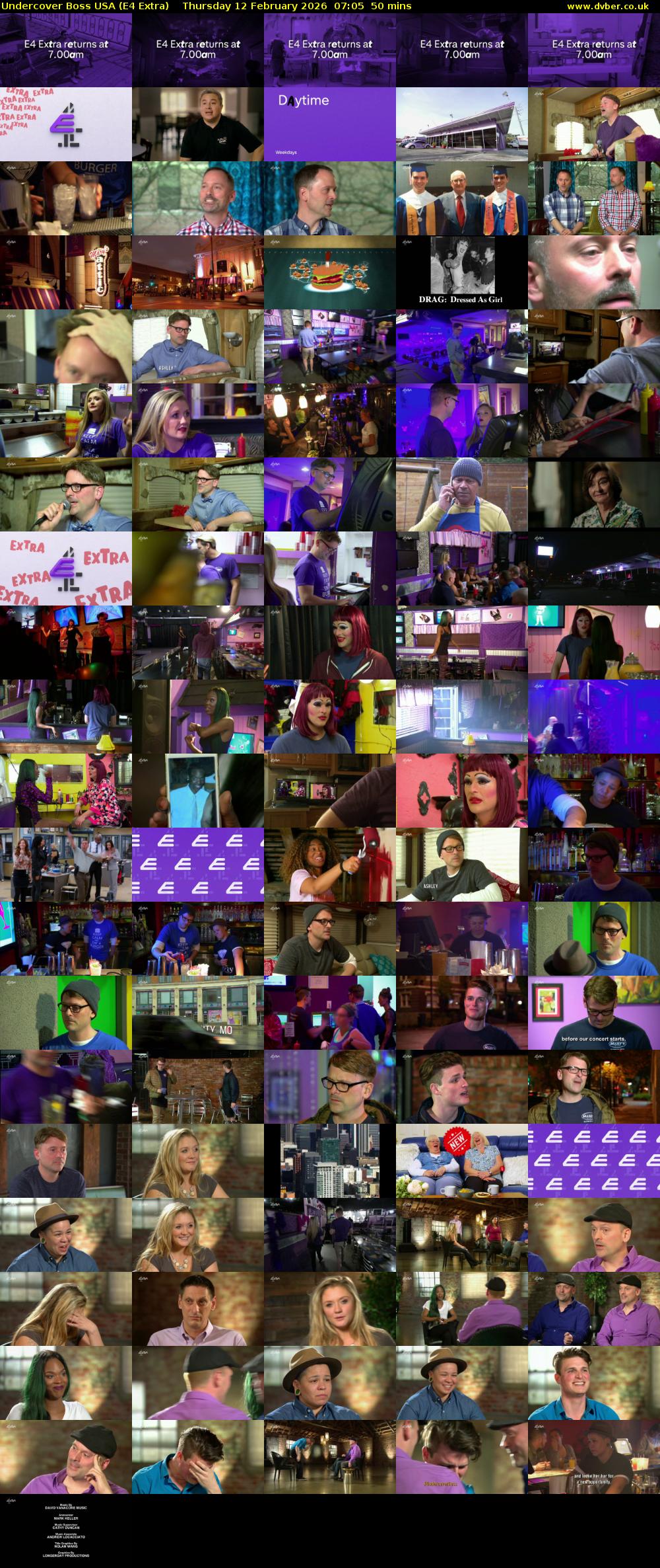 Undercover Boss USA (E4 Extra) Thursday 12 February 2026 07:05 - 07:55