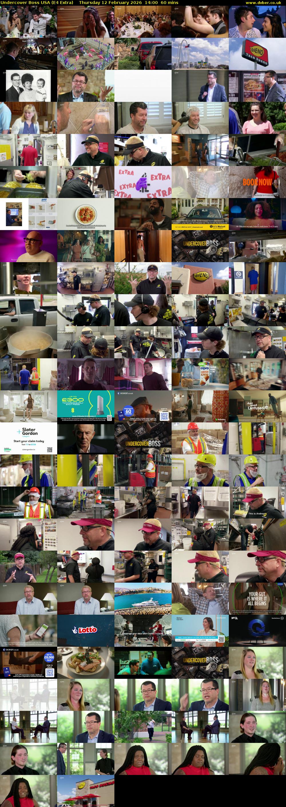 Undercover Boss USA (E4 Extra) Thursday 12 February 2026 14:00 - 15:00