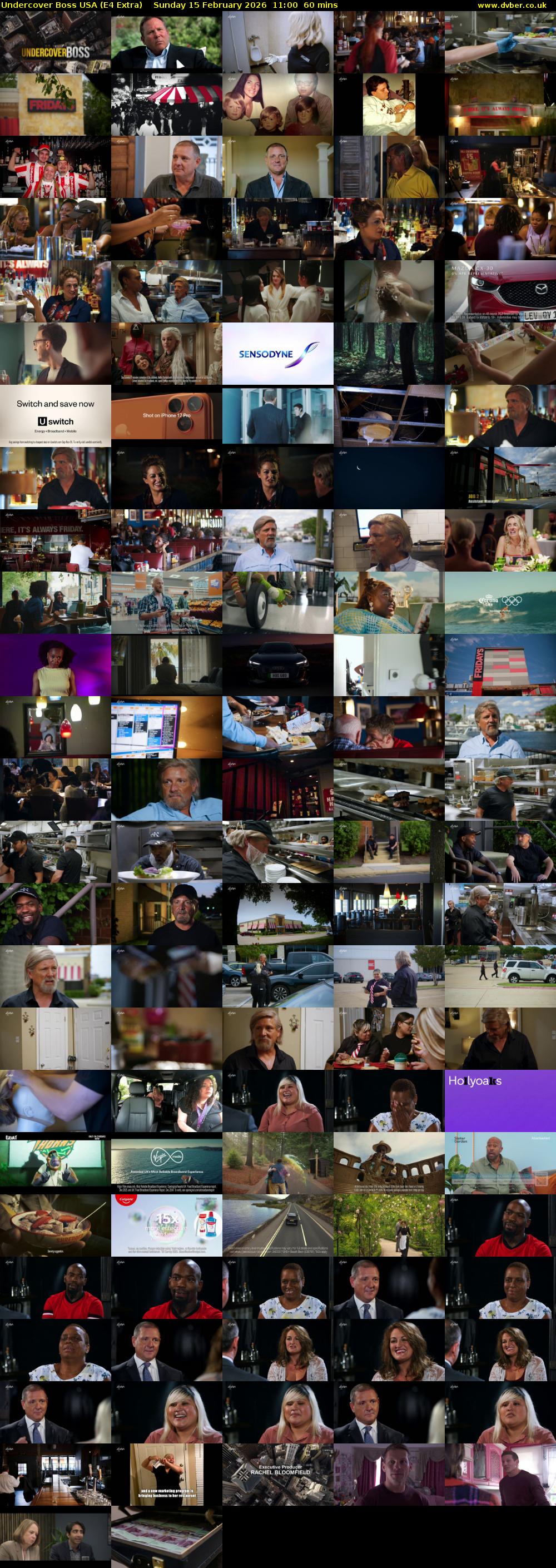 Undercover Boss USA (E4 Extra) Sunday 15 February 2026 11:00 - 12:00