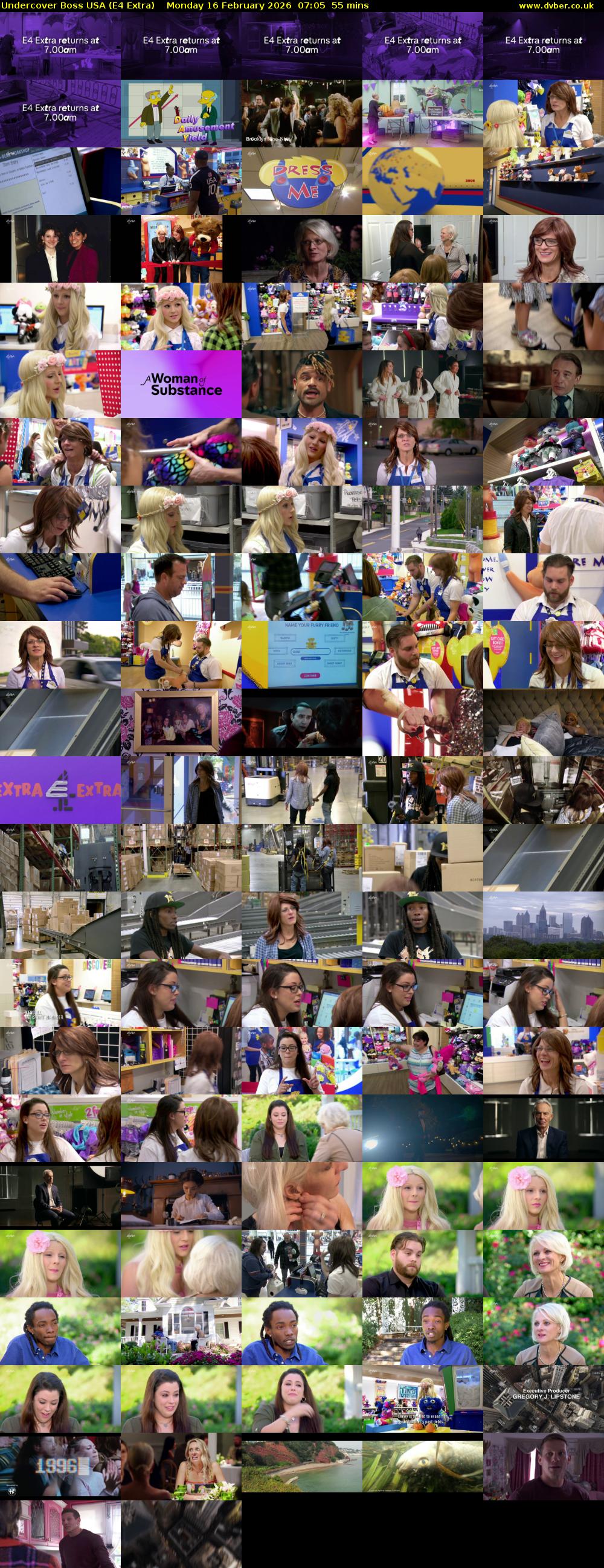 Undercover Boss USA (E4 Extra) Monday 16 February 2026 07:05 - 08:00