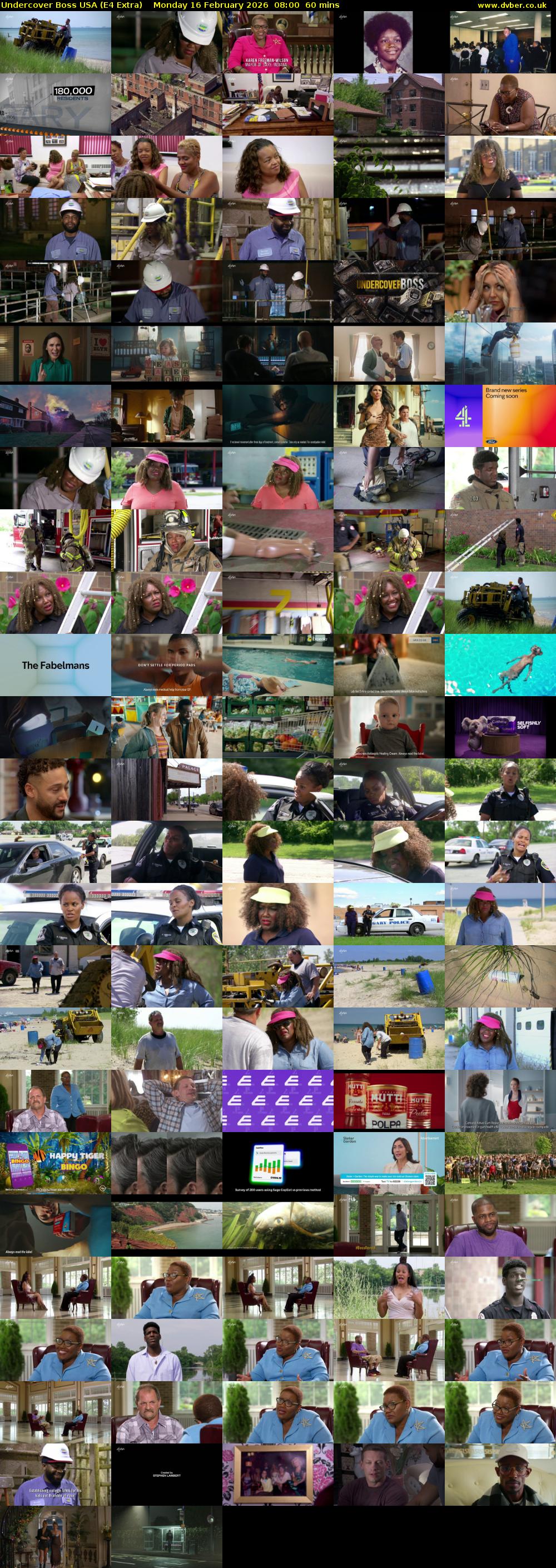 Undercover Boss USA (E4 Extra) Monday 16 February 2026 08:00 - 09:00