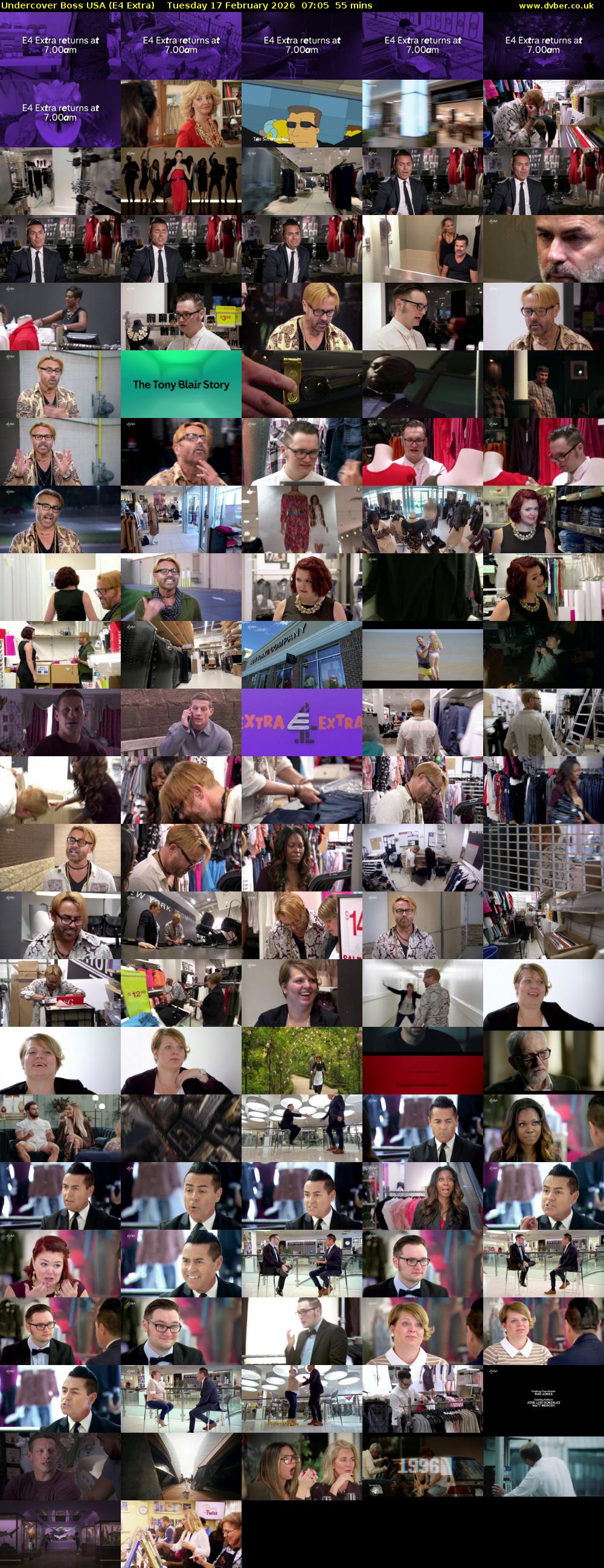 Undercover Boss USA (E4 Extra) Tuesday 17 February 2026 07:05 - 08:00