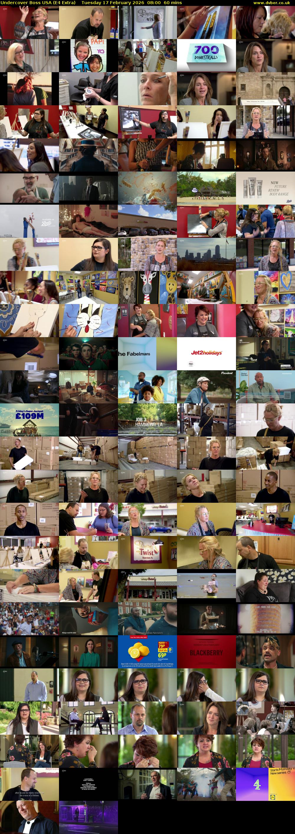 Undercover Boss USA (E4 Extra) Tuesday 17 February 2026 08:00 - 09:00