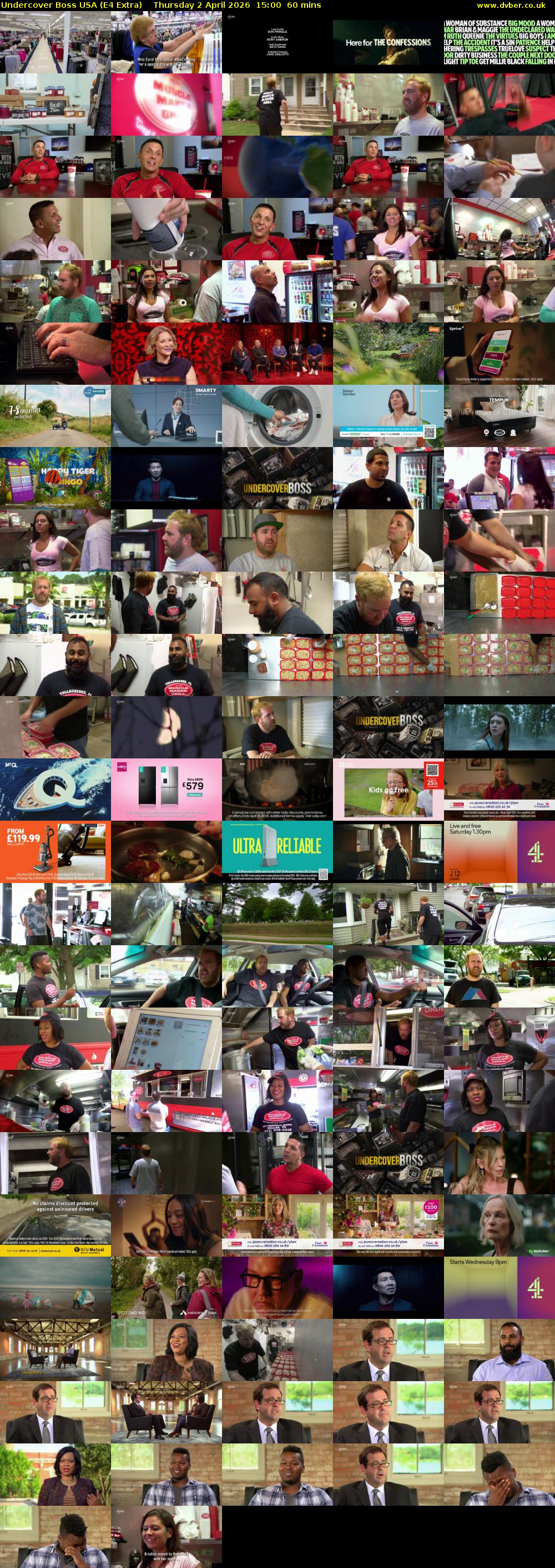 Undercover Boss USA (E4 Extra) Thursday 2 April 2026 15:00 - 16:00