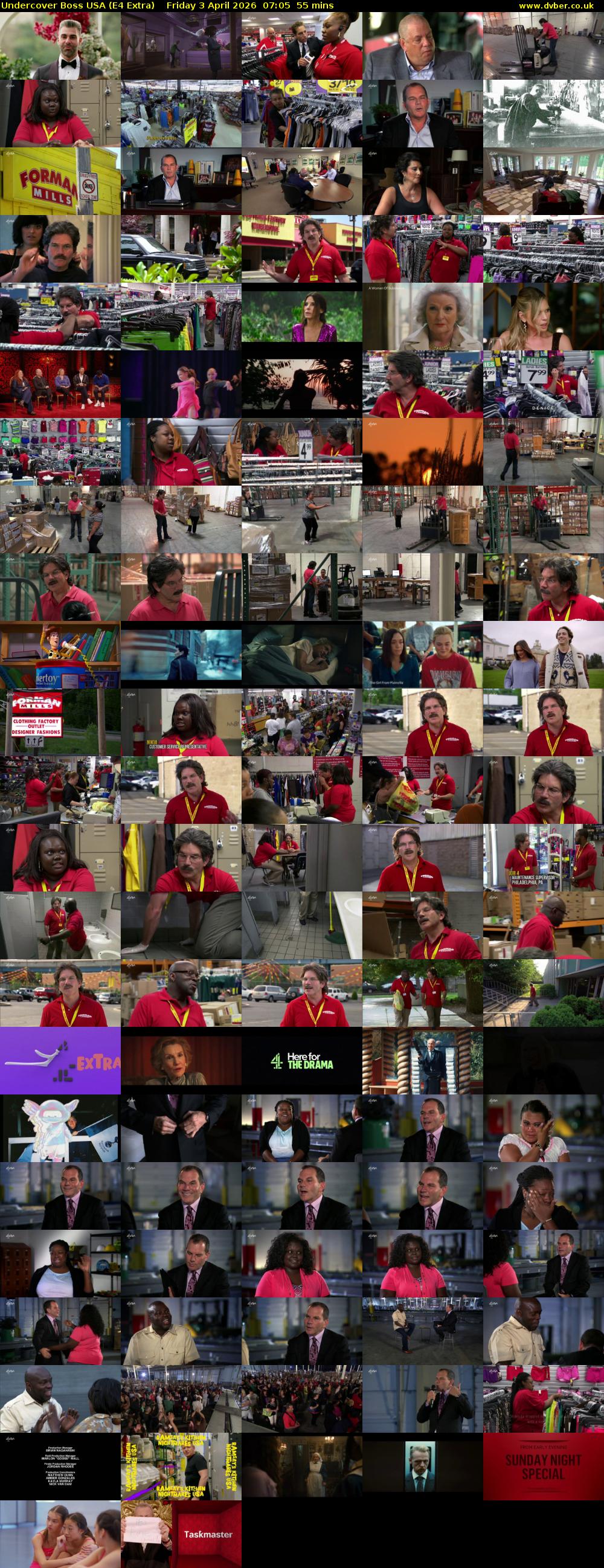 Undercover Boss USA (E4 Extra) Friday 3 April 2026 07:05 - 08:00