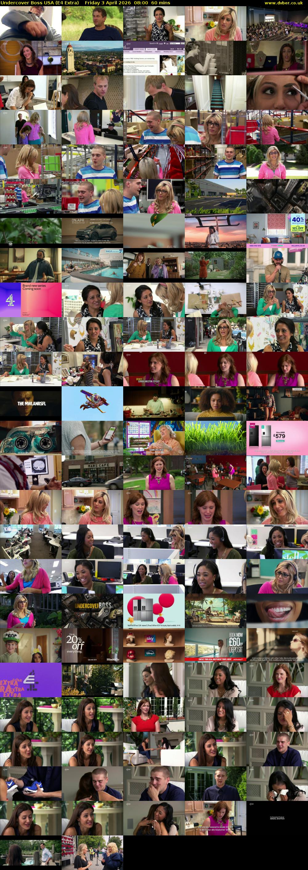 Undercover Boss USA (E4 Extra) Friday 3 April 2026 08:00 - 09:00