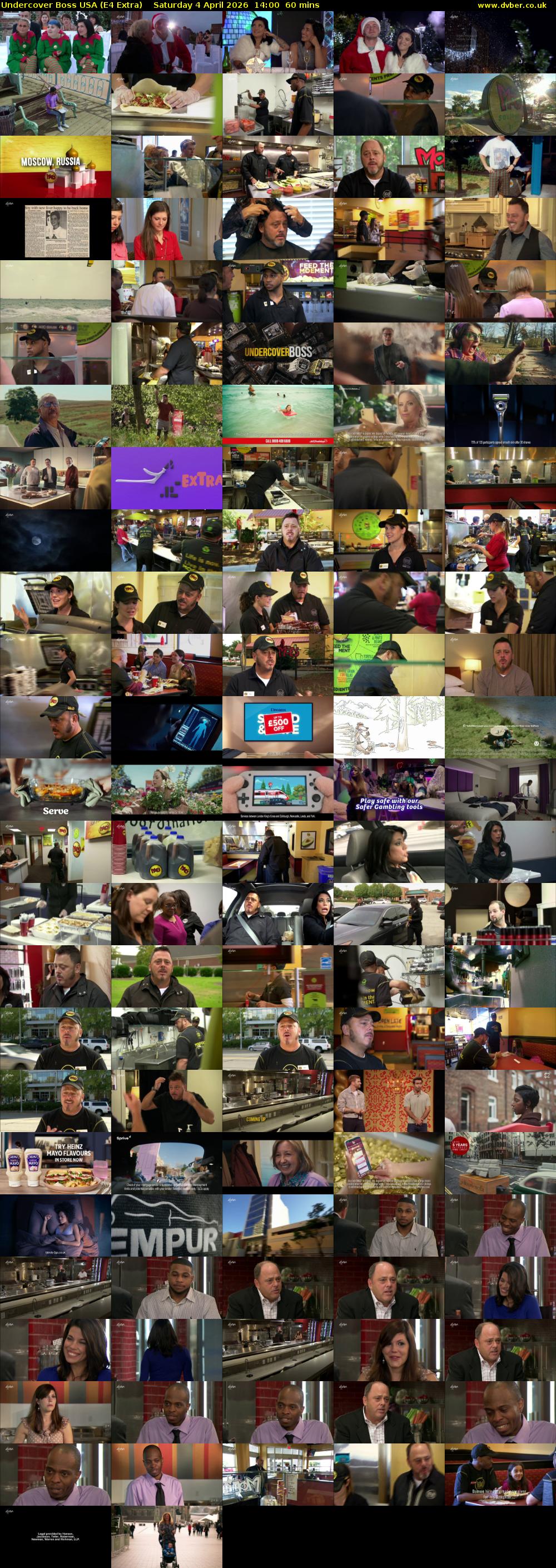Undercover Boss USA (E4 Extra) Saturday 4 April 2026 14:00 - 15:00