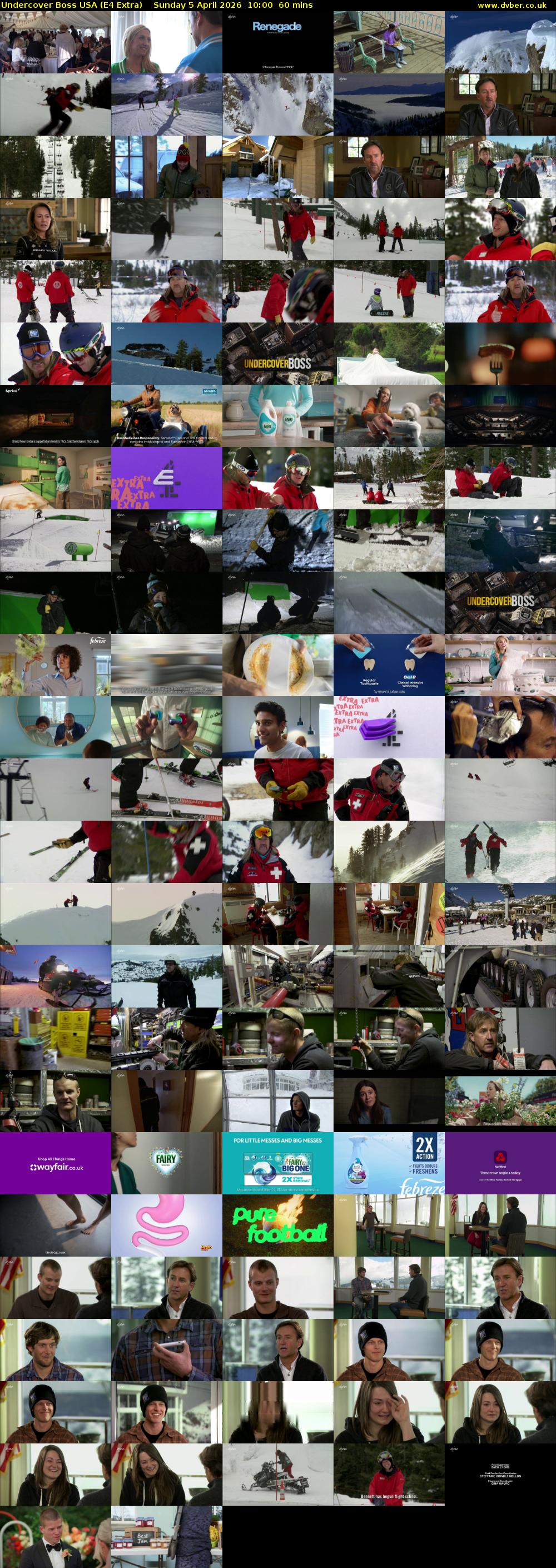 Undercover Boss USA (E4 Extra) Sunday 5 April 2026 10:00 - 11:00