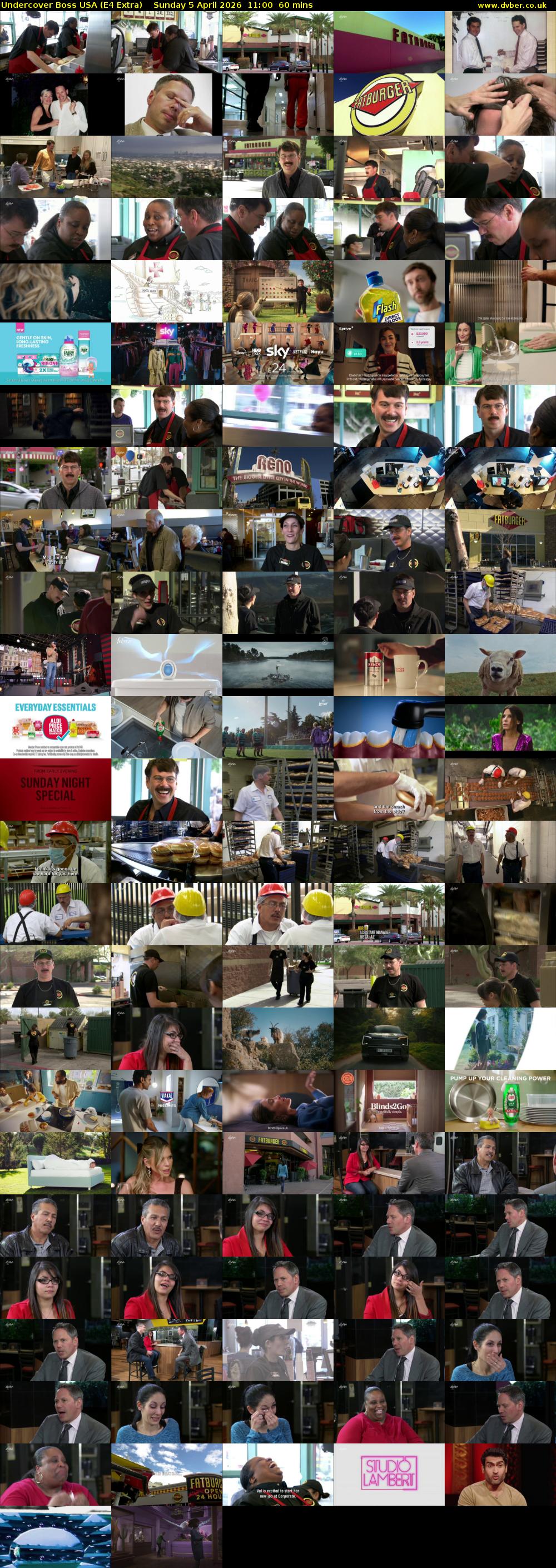 Undercover Boss USA (E4 Extra) Sunday 5 April 2026 11:00 - 12:00