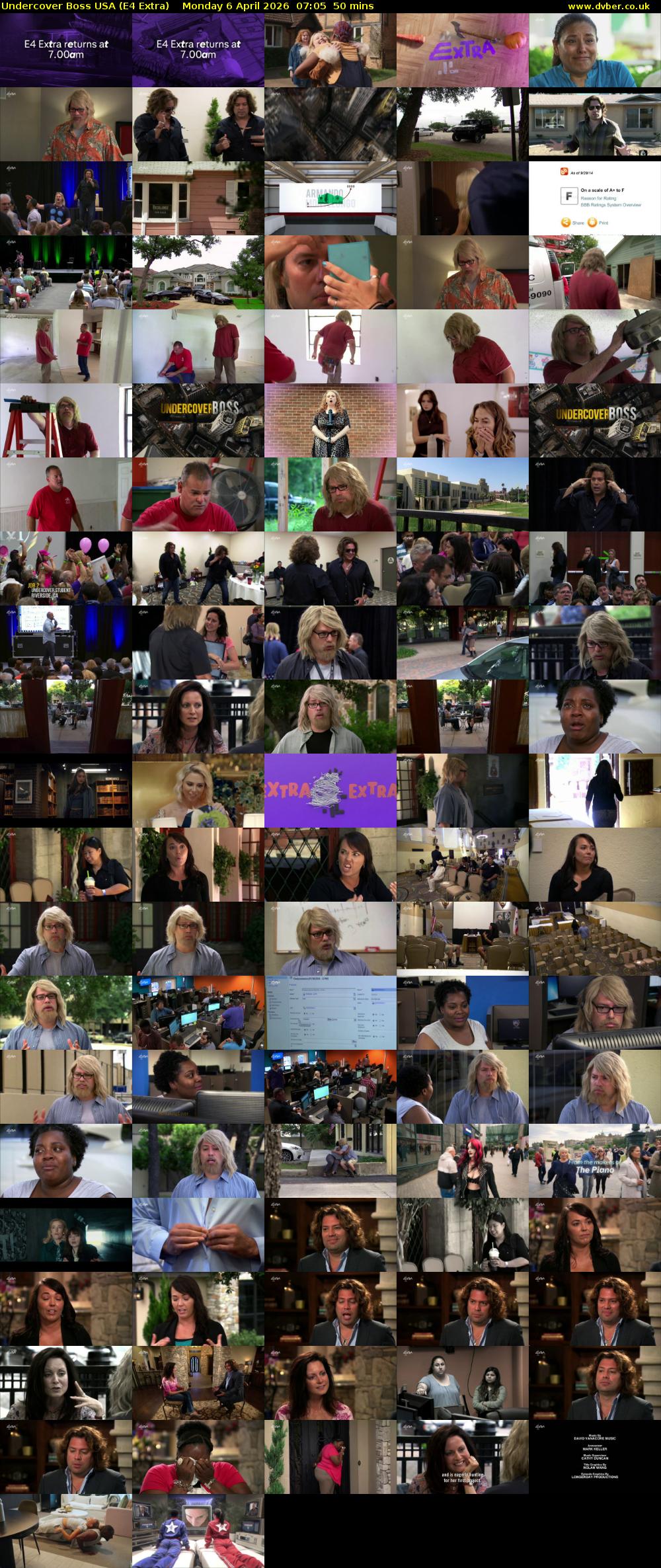 Undercover Boss USA (E4 Extra) Monday 6 April 2026 07:05 - 07:55