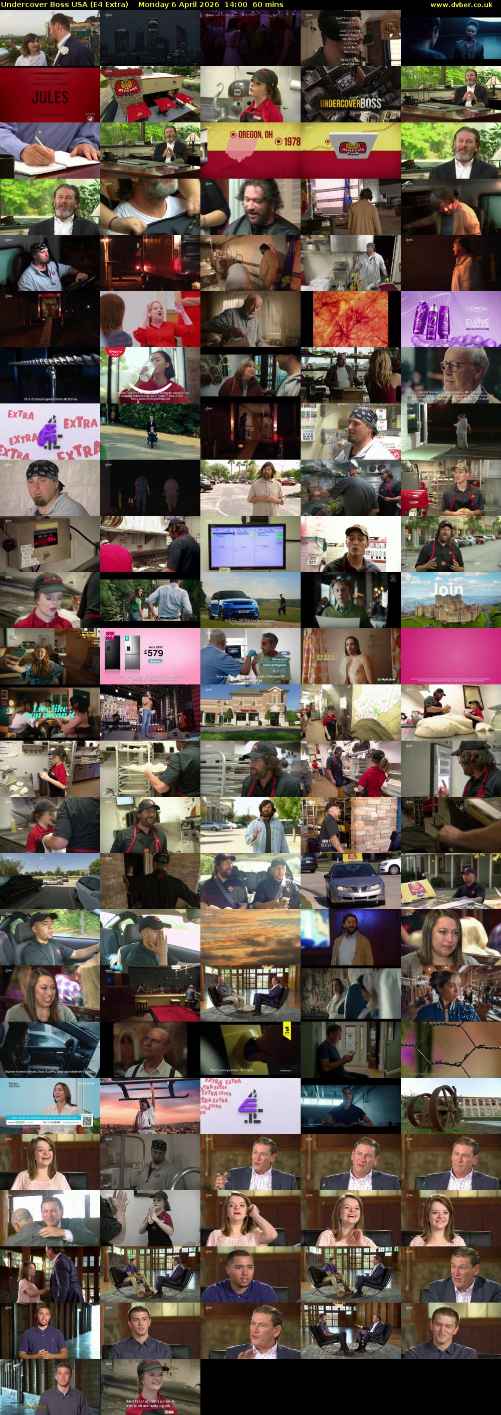 Undercover Boss USA (E4 Extra) Monday 6 April 2026 14:00 - 15:00
