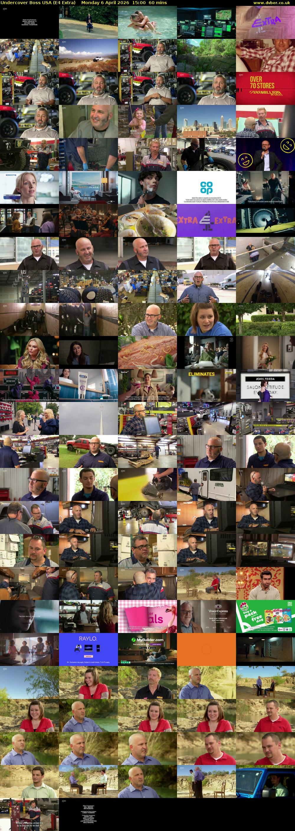 Undercover Boss USA (E4 Extra) Monday 6 April 2026 15:00 - 16:00