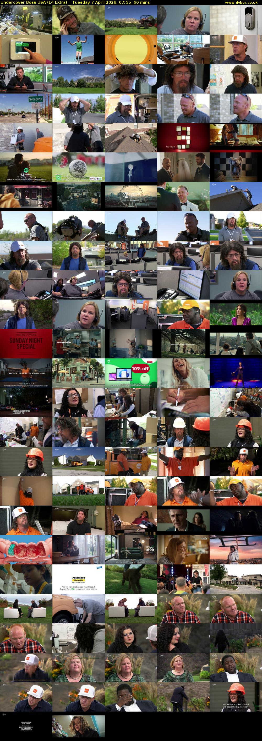 Undercover Boss USA (E4 Extra) Tuesday 7 April 2026 07:55 - 08:55