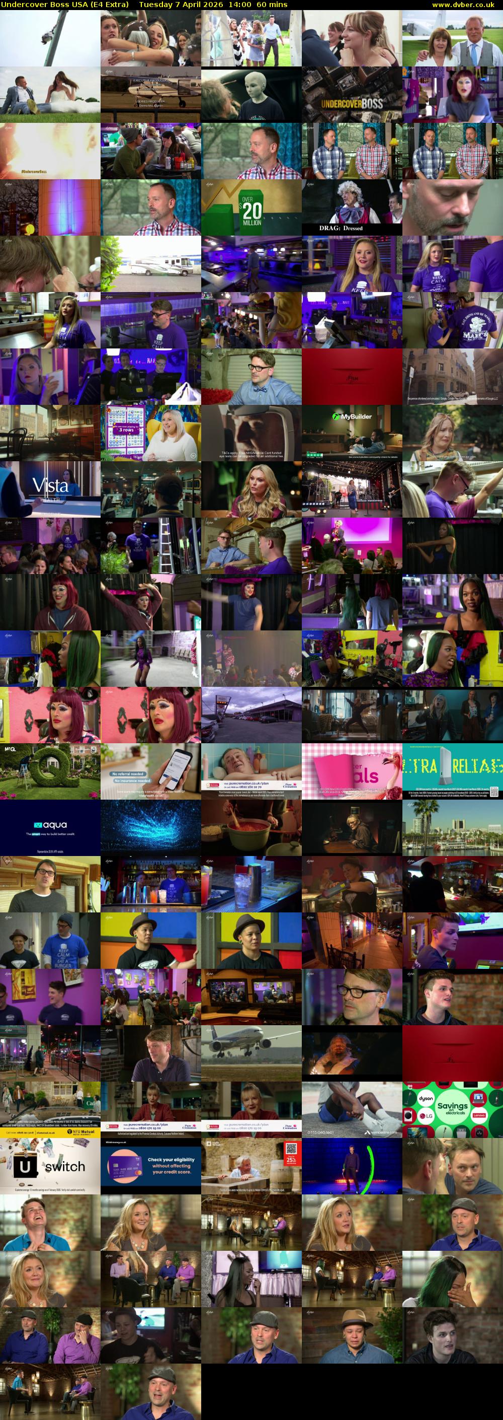 Undercover Boss USA (E4 Extra) Tuesday 7 April 2026 14:00 - 15:00