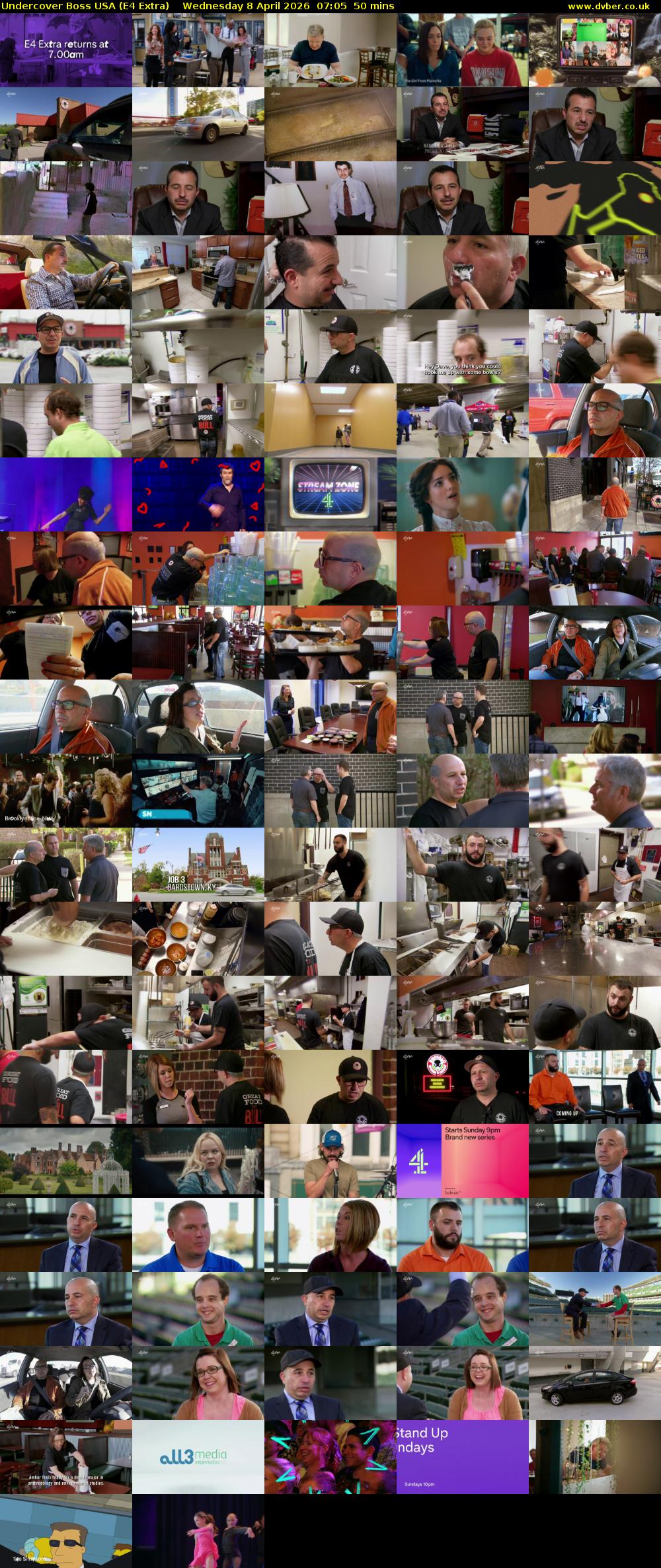 Undercover Boss USA (E4 Extra) Wednesday 8 April 2026 07:05 - 07:55