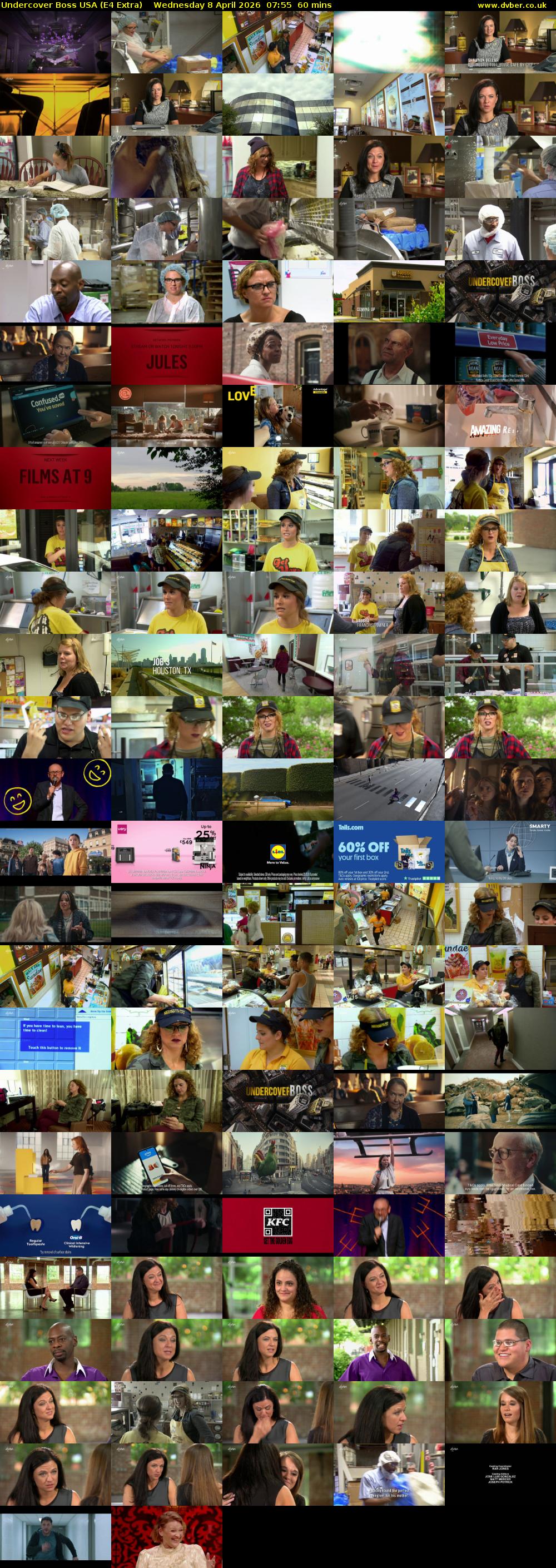Undercover Boss USA (E4 Extra) Wednesday 8 April 2026 07:55 - 08:55