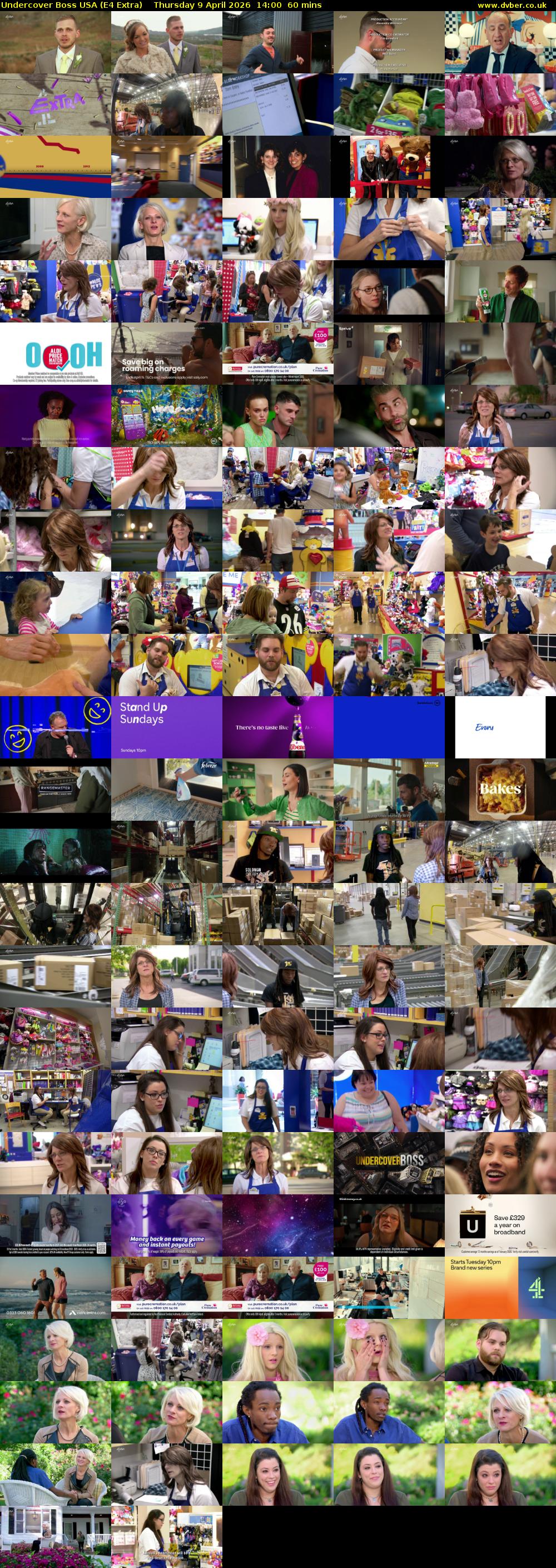 Undercover Boss USA (E4 Extra) Thursday 9 April 2026 14:00 - 15:00