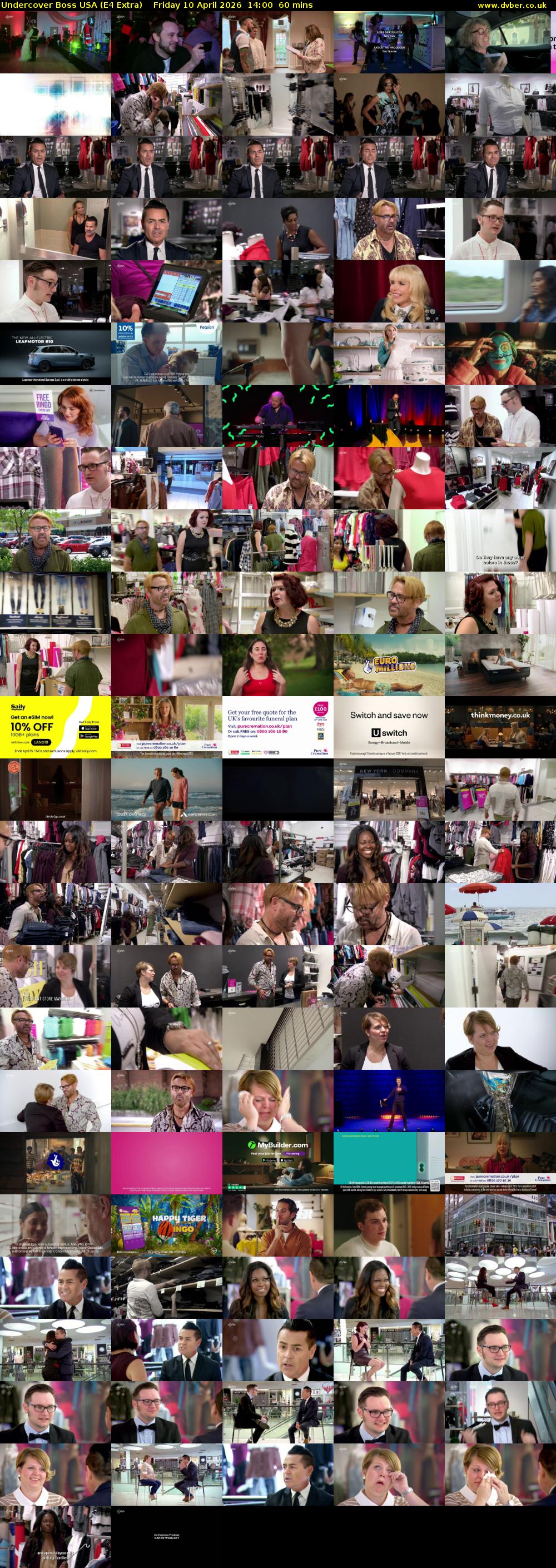 Undercover Boss USA (E4 Extra) Friday 10 April 2026 14:00 - 15:00