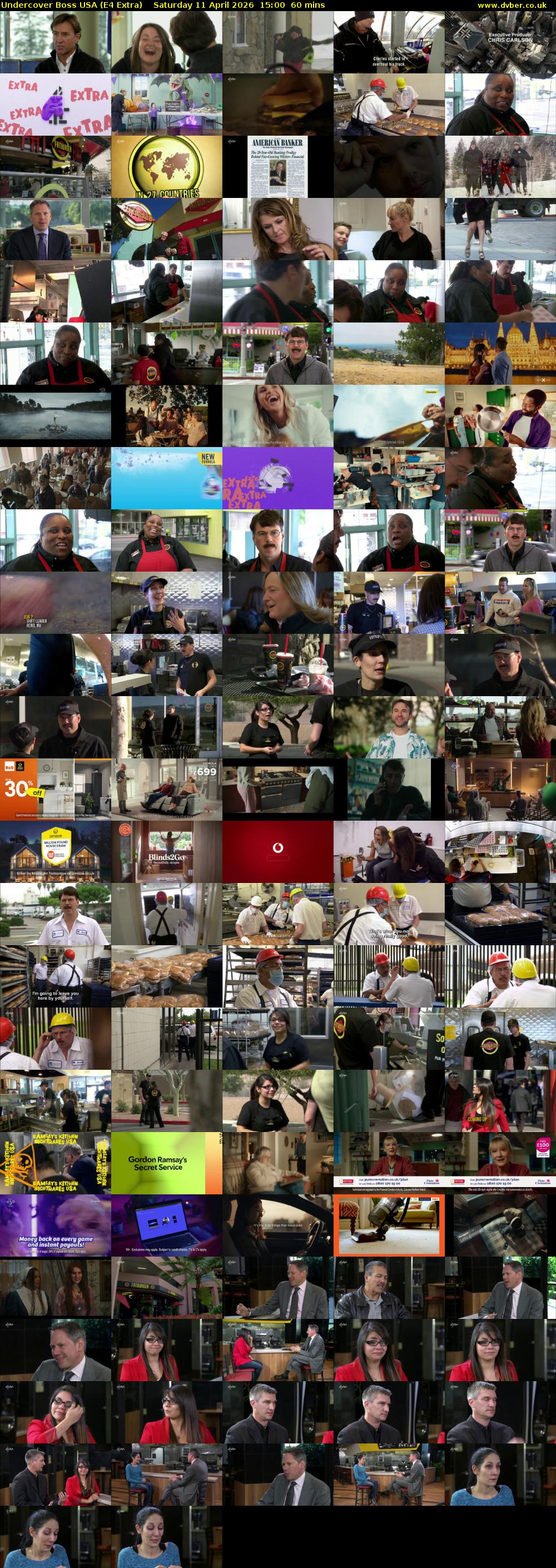 Undercover Boss USA (E4 Extra) Saturday 11 April 2026 15:00 - 16:00