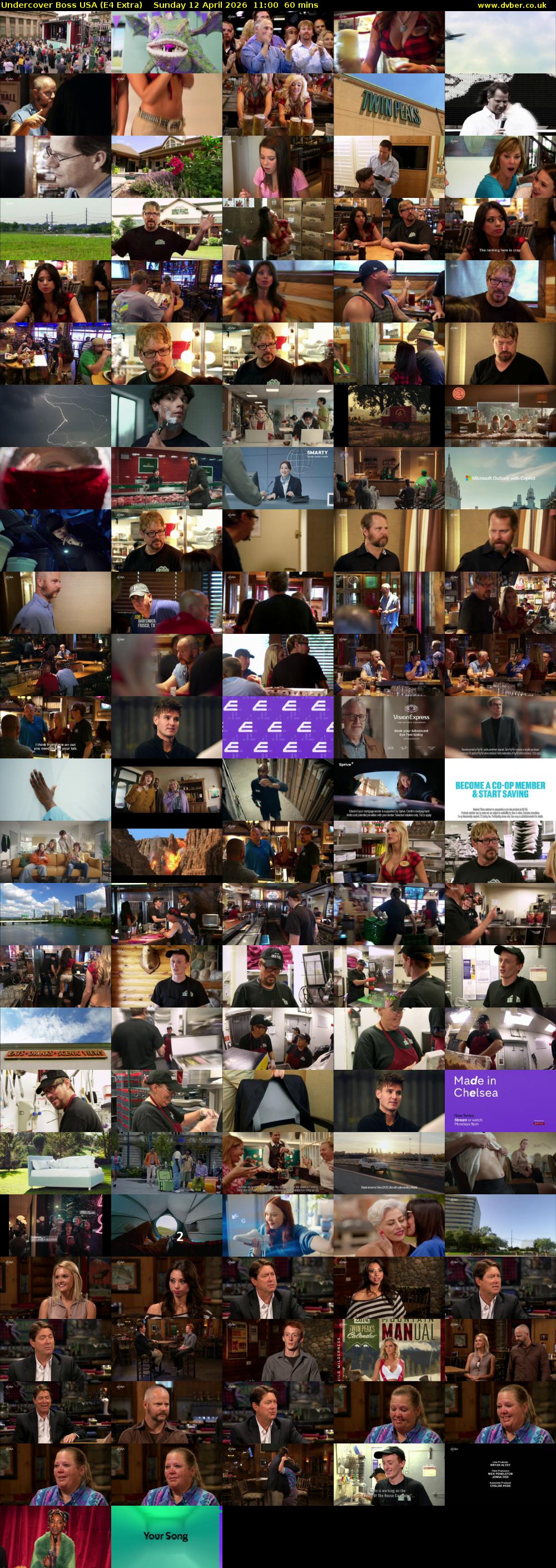 Undercover Boss USA (E4 Extra) Sunday 12 April 2026 11:00 - 12:00
