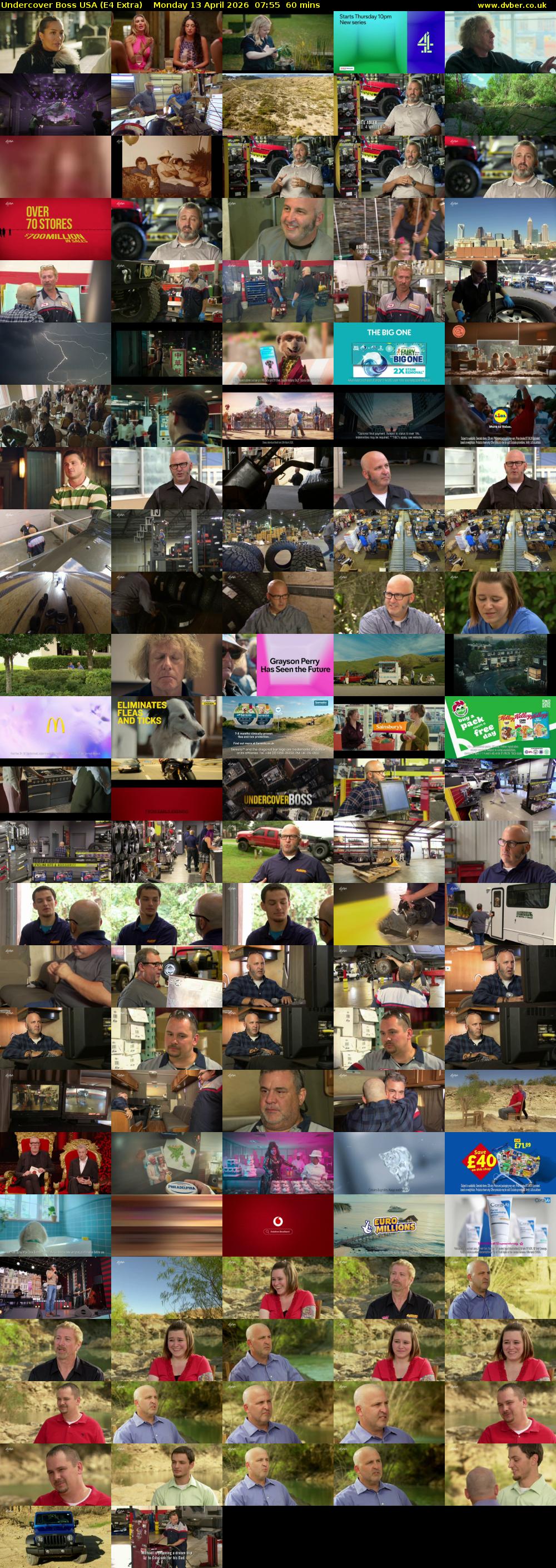 Undercover Boss USA (E4 Extra) Monday 13 April 2026 07:55 - 08:55