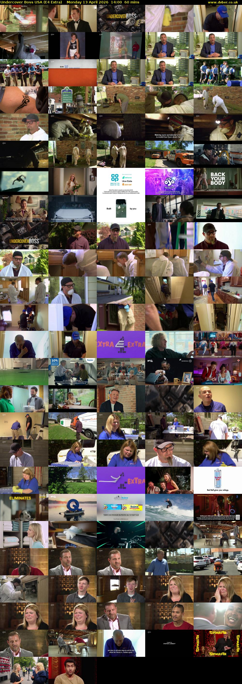 Undercover Boss USA (E4 Extra) Monday 13 April 2026 14:00 - 15:00