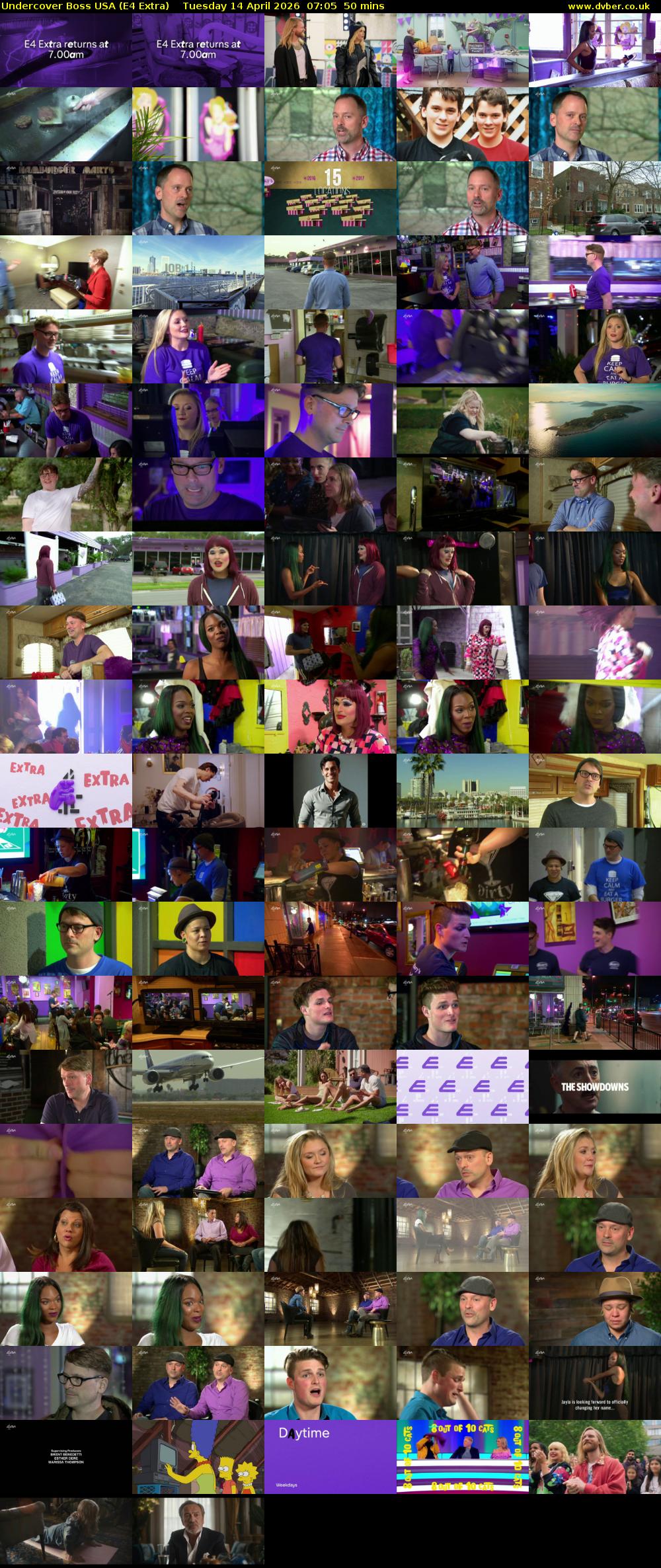 Undercover Boss USA (E4 Extra) Tuesday 14 April 2026 07:05 - 07:55
