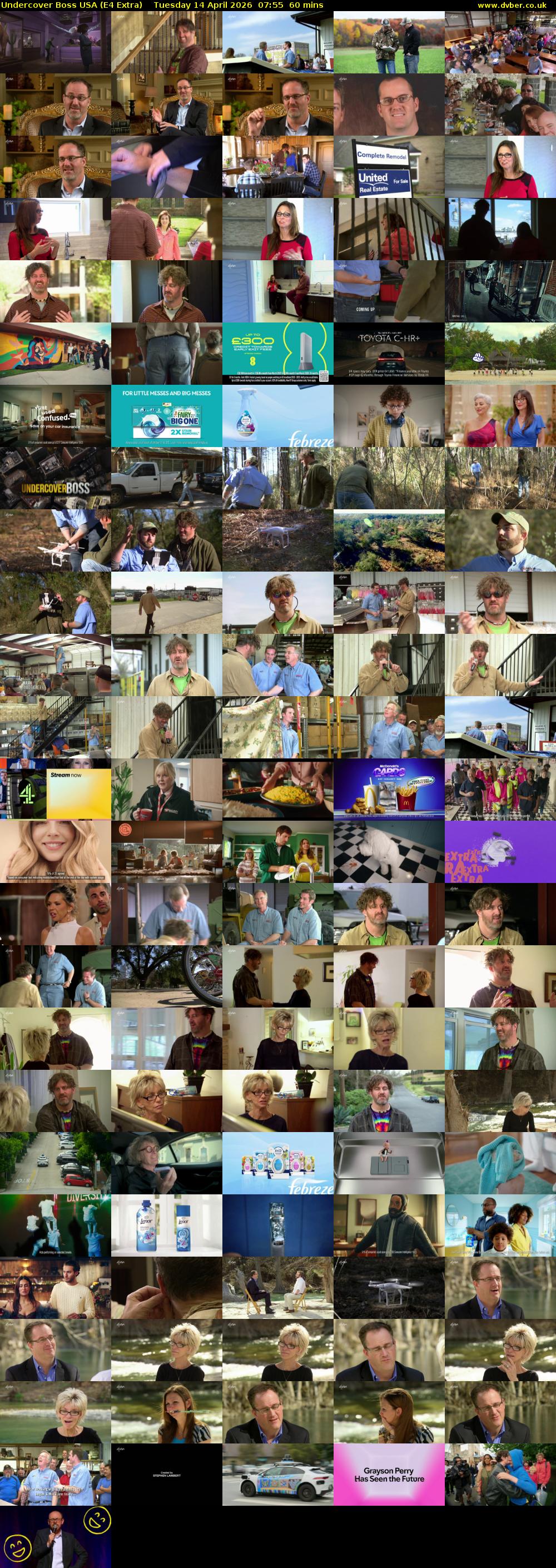 Undercover Boss USA (E4 Extra) Tuesday 14 April 2026 07:55 - 08:55