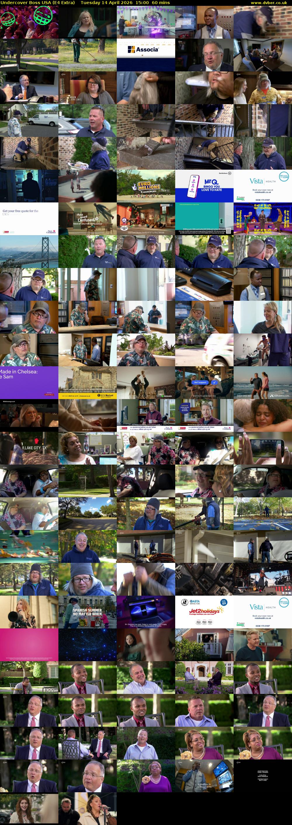 Undercover Boss USA (E4 Extra) Tuesday 14 April 2026 15:00 - 16:00