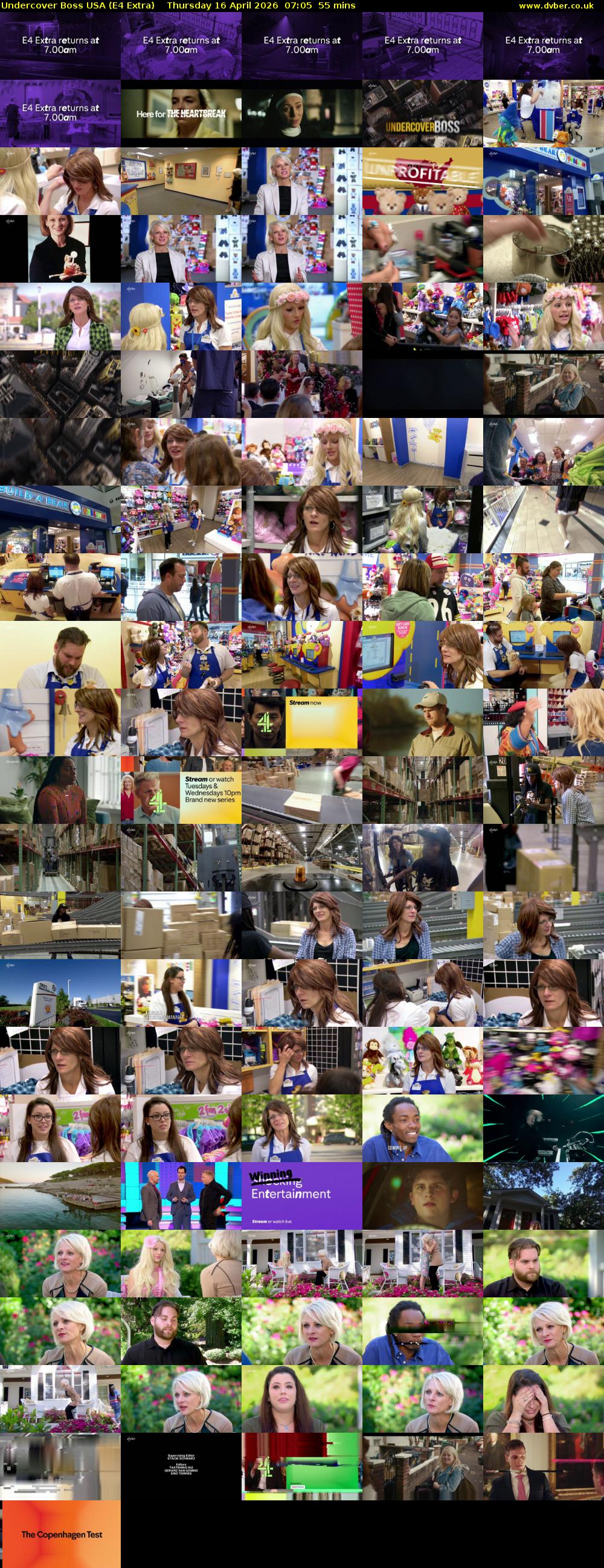 Undercover Boss USA (E4 Extra) Thursday 16 April 2026 07:05 - 08:00