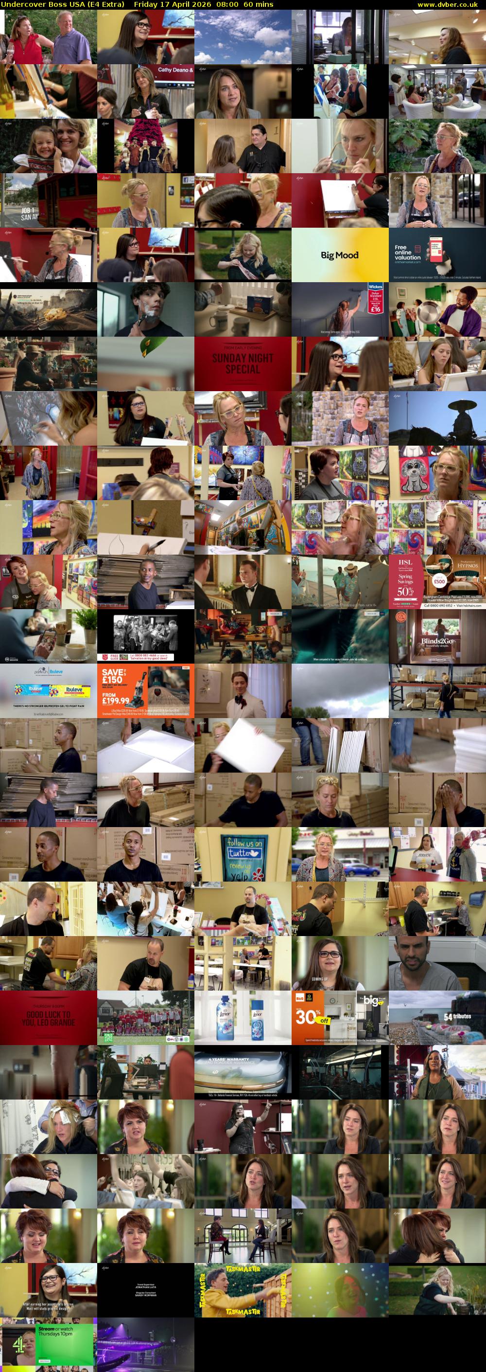 Undercover Boss USA (E4 Extra) Friday 17 April 2026 08:00 - 09:00