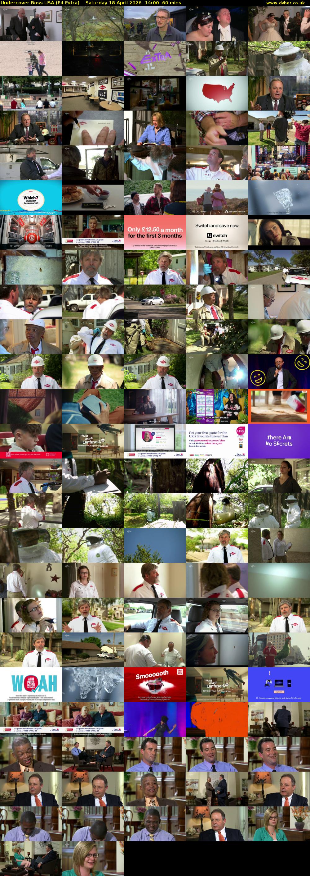 Undercover Boss USA (E4 Extra) Saturday 18 April 2026 14:00 - 15:00