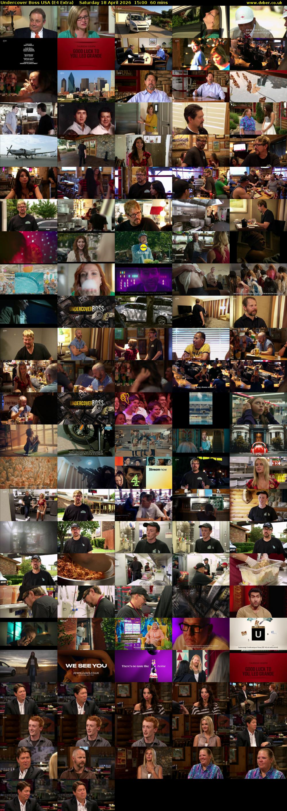 Undercover Boss USA (E4 Extra) Saturday 18 April 2026 15:00 - 16:00