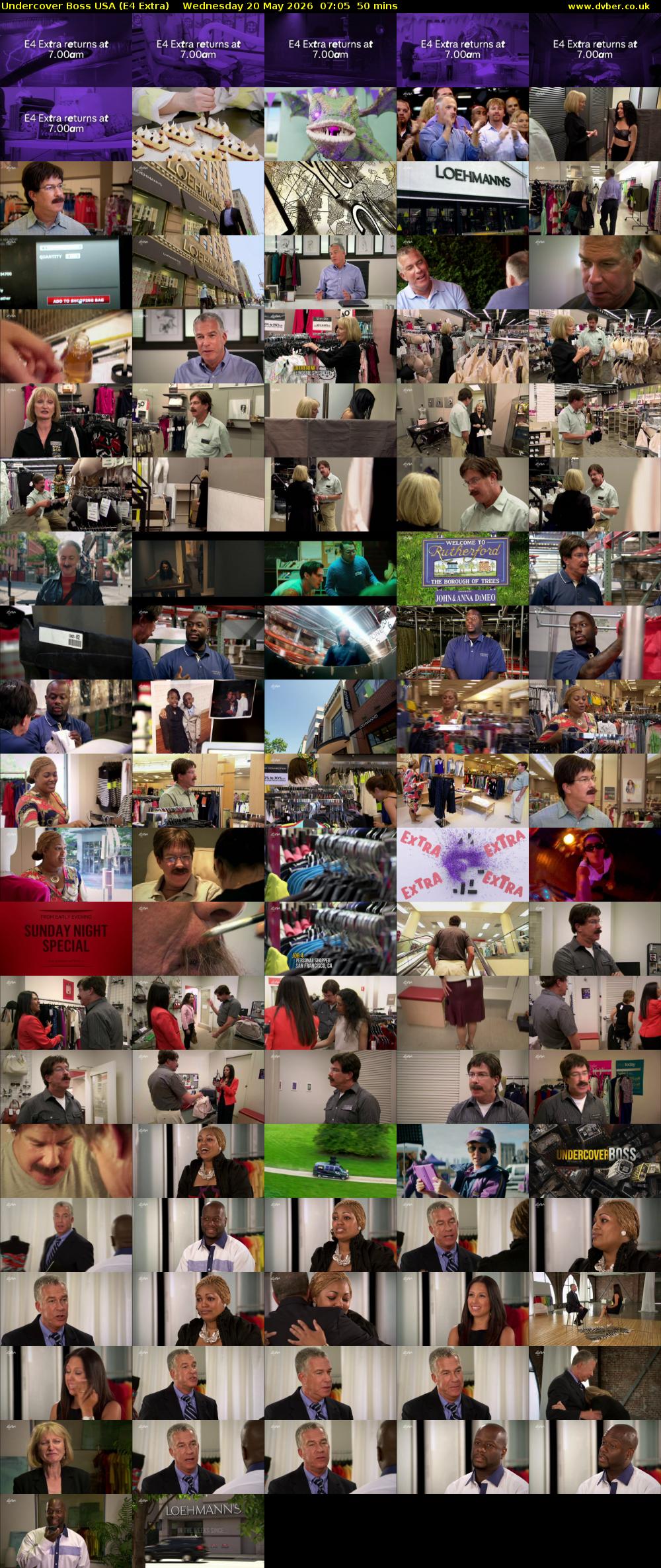 Undercover Boss USA (E4 Extra) Wednesday 20 May 2026 07:05 - 07:55