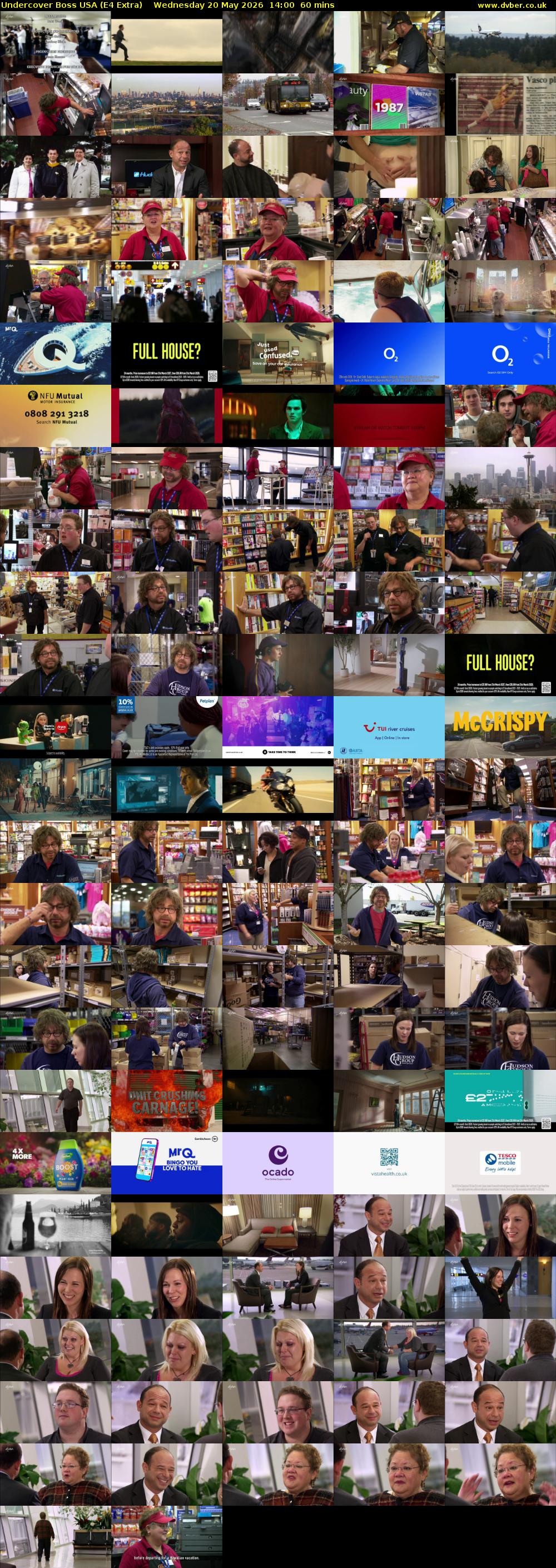 Undercover Boss USA (E4 Extra) Wednesday 20 May 2026 14:00 - 15:00