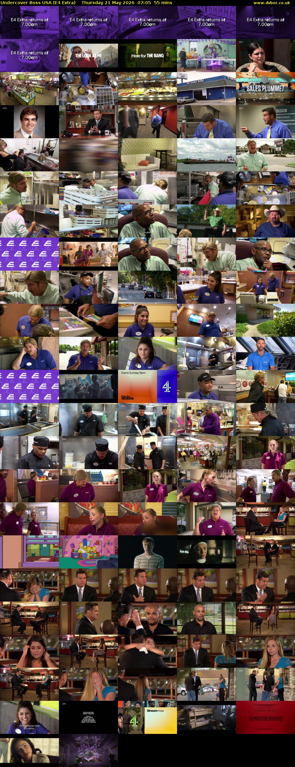 Undercover Boss USA (E4 Extra) Thursday 21 May 2026 07:05 - 08:00