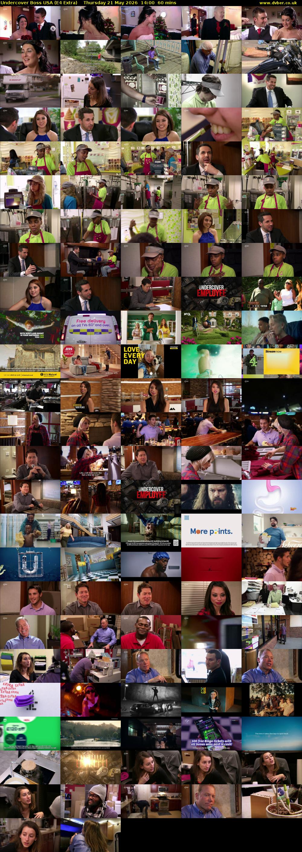 Undercover Boss USA (E4 Extra) Thursday 21 May 2026 14:00 - 15:00