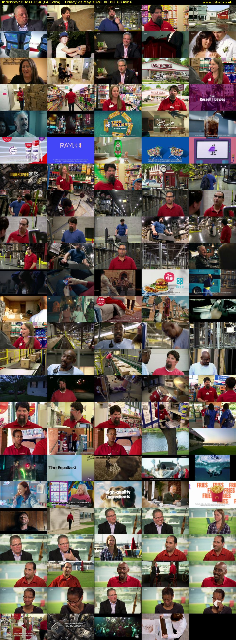 Undercover Boss USA (E4 Extra) Friday 22 May 2026 08:00 - 09:00