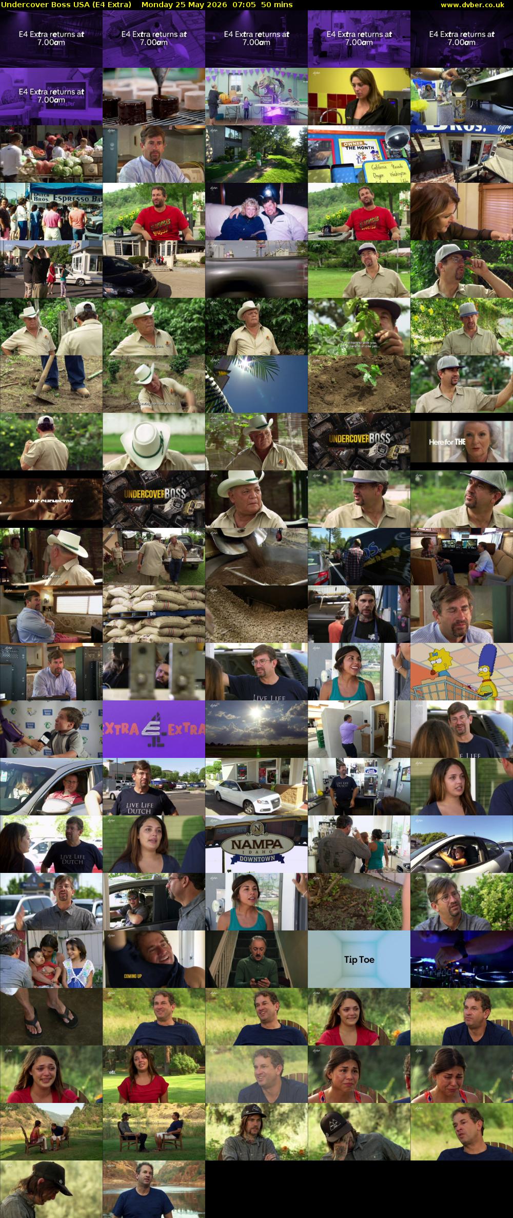 Undercover Boss USA (E4 Extra) Monday 25 May 2026 07:05 - 07:55