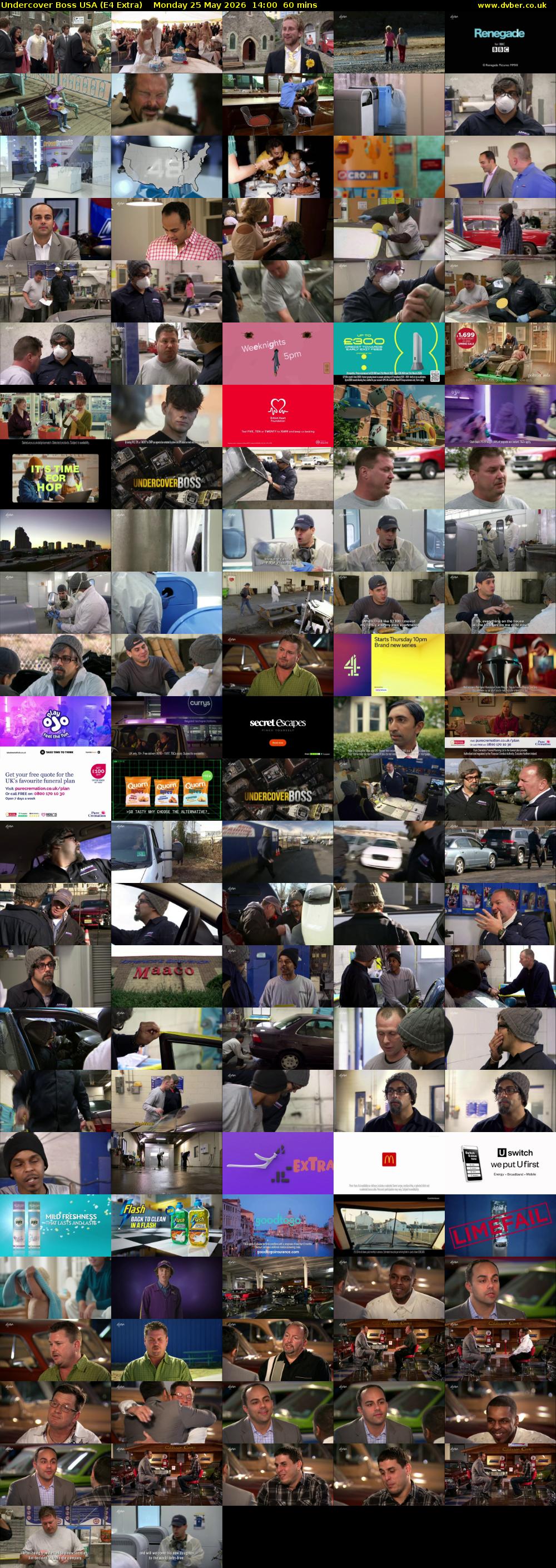 Undercover Boss USA (E4 Extra) Monday 25 May 2026 14:00 - 15:00