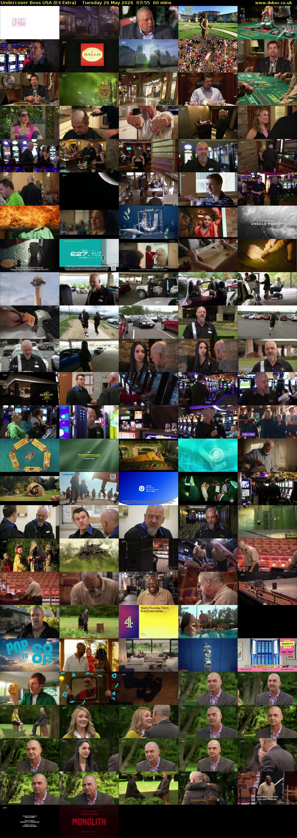 Undercover Boss USA (E4 Extra) Tuesday 26 May 2026 07:55 - 08:55