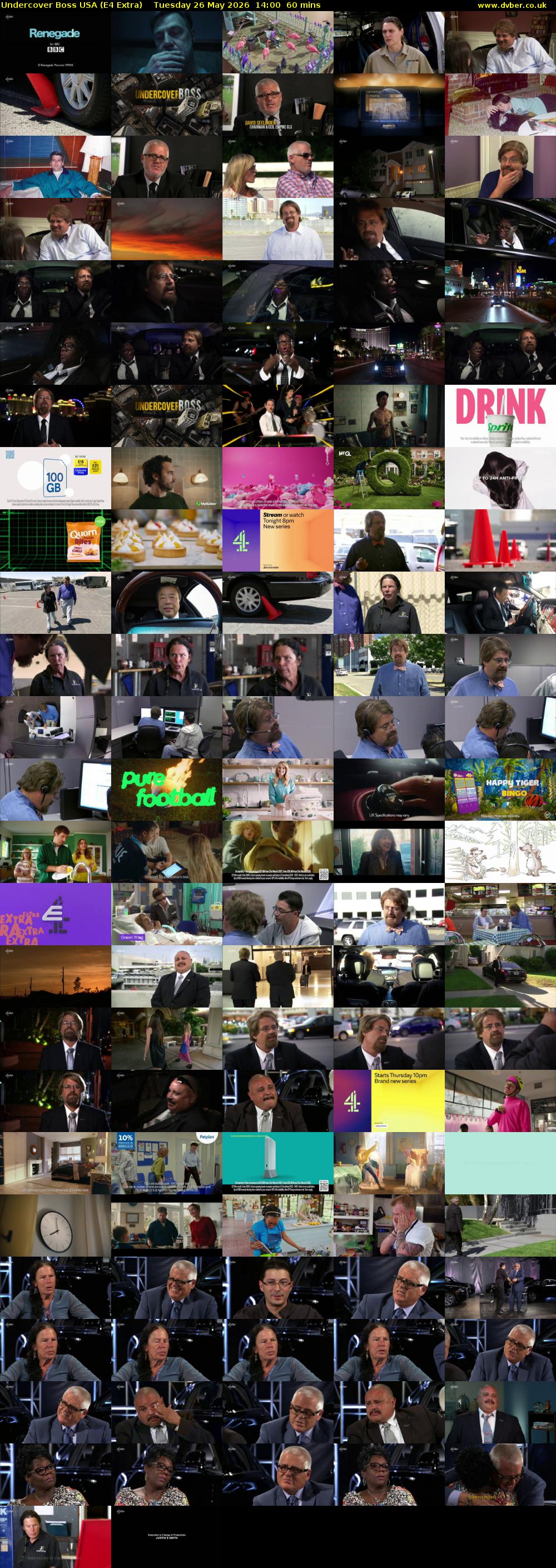 Undercover Boss USA (E4 Extra) Tuesday 26 May 2026 14:00 - 15:00