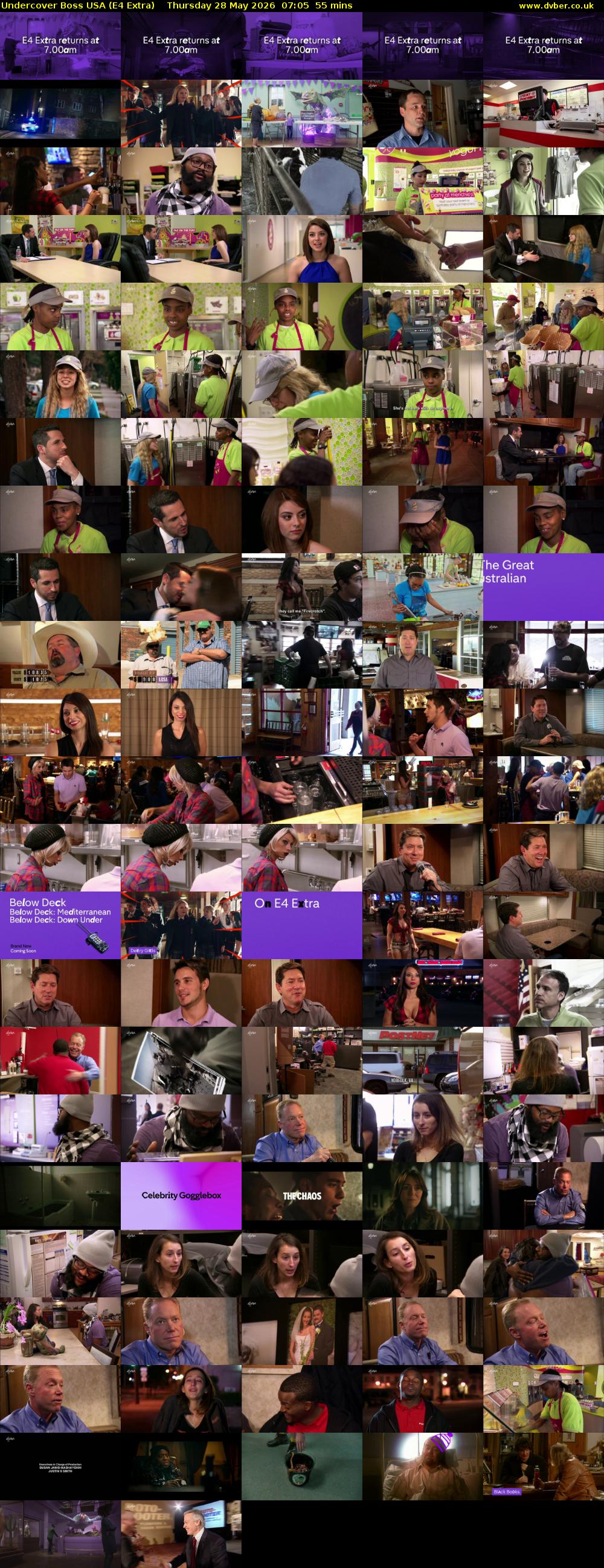 Undercover Boss USA (E4 Extra) Thursday 28 May 2026 07:05 - 08:00